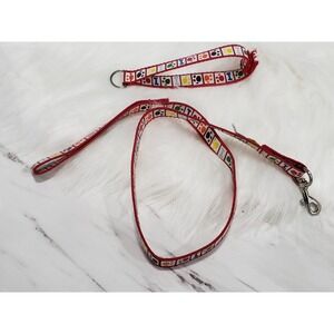 Build a Bear Red Leash Multicolor Bones & Paw Prints for Plush Pets